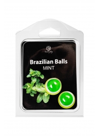 Набор из 2 шариков с массажным маслом Brazilian Balls с ароматом мяты - Secret Play - купить с доставкой в Волжском