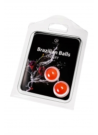 Набор из 2 шариков с массажным маслом Brazilian Balls с ароматом вишни - Secret Play - купить с доставкой в Волжском