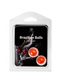 Набор из 2 шариков с массажным маслом Brazilian Balls с ароматом вишни - Secret Play - купить с доставкой в Волжском