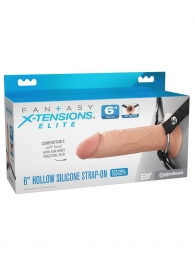 Полый страпон на ремнях 6’’ Hollow Silicone Strap-on - Pipedream - купить с доставкой в Волжском