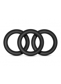Набор из 3 черных эрекционных колец Black Small Penis Rings - Blush Novelties - в Волжском купить с доставкой