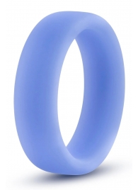Голубое люминесцентное кольцо Silicone Glo Cock Ring - Blush Novelties - в Волжском купить с доставкой