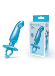 Голубая анальная пробка для массажа простаты Hither Silicone Prostate Plug - 14,3 см. - b-Vibe - в Волжском купить с доставкой