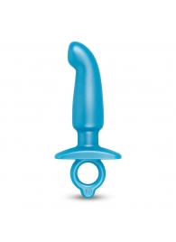 Голубая анальная пробка для массажа простаты Hither Silicone Prostate Plug - 14,3 см. - b-Vibe - в Волжском купить с доставкой