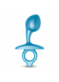 Голубая анальная пробка для массажа простаты Bulb Silicone Prostate Plug - 10,7 см. - b-Vibe - в Волжском купить с доставкой