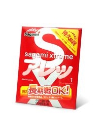 Утолщенный презерватив Sagami Xtreme FEEL LONG с точками - 1 шт. - Sagami - купить с доставкой в Волжском