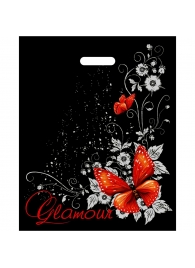 Черный пакет Glamour с вырубной ручкой (38х47 см) - Сима-Ленд - купить с доставкой в Волжском