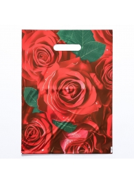 Пакет с цветочным принтом и вырубной ручкой (30х40 см) - Сима-Ленд - купить с доставкой в Волжском