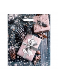 Новогодний пакет с принтом в виде подарков и вырубной ручкой (45х38 см) - Сима-Ленд - купить с доставкой в Волжском