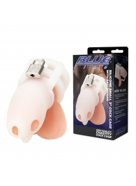 Белая клетка для пениса Silicone Small 2 in Cock Cage With Ball Divider - BlueLine - купить с доставкой в Волжском