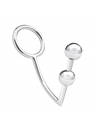 Кольцо на пенис с анальным стимулятором Two Bead Stainless Steel Anal Hook   Cock Ring - BlueLine - в Волжском купить с доставкой