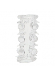 Прозрачная насадка на пенис с шипами и бугорками JELLY JOY LUST CLUSTER CLEAR - Dream Toys - в Волжском купить с доставкой