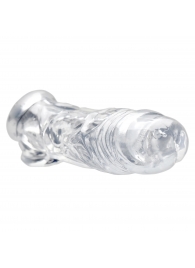 Прозрачная насадка для увеличения члена Realistic Clear Penis Enhancer and Ball Stretcher - 20,3 см. - XR Brands - в Волжском купить с доставкой