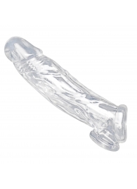 Прозрачная насадка для увеличения члена Realistic Clear Penis Enhancer and Ball Stretcher - 20,3 см. - XR Brands - в Волжском купить с доставкой