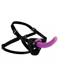 Лиловый поясной страпон Navigator Silicone G-Spot Dildo with Harness - 17,8 см. - XR Brands - купить с доставкой в Волжском