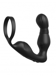 Черный вибростимулятор простаты с эрекционным кольцом Ass-Gasm Pro P-Spot Milker - Pipedream - в Волжском купить с доставкой