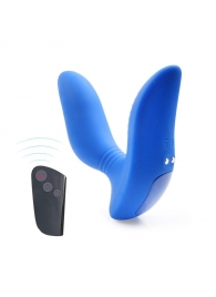 Синий вибромассажер простаты 3,5’’ Remote Control Curve P-spot Massager - 12 см. - Erokay - в Волжском купить с доставкой