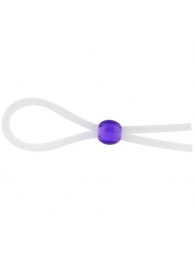 Прозрачное лассо с фиолетовой бусиной SILICONE COCK RING WITH BEAD LAVENDER - NMC - в Волжском купить с доставкой