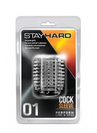 Прозрачная насадка с шипами STAY HARD COCK SLEEVE 01 CLEAR - Blush Novelties - в Волжском купить с доставкой