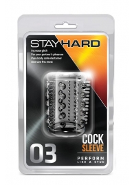 Прозрачная насадка с шипами и шишечками STAY HARD COCK SLEEVE 03 CLEAR - Blush Novelties - в Волжском купить с доставкой