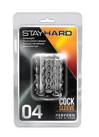 Прозрачная насадка с бороздками STAY HARD COCK SLEEVE 04 CLEAR - Blush Novelties - в Волжском купить с доставкой