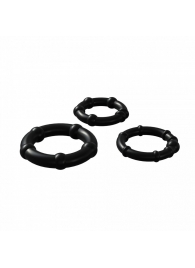 Набор из 3 черных эрекционных колец Babooom Ring Set - Adrien Lastic - в Волжском купить с доставкой