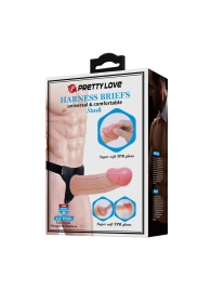 Телесный полый мужской страпон Stark - 17,5 см. - Baile - купить с доставкой в Волжском