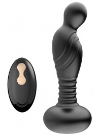 Черный массажер простаты с вибрацей и возвратно-поступательными движениями - Boys of Toys - в Волжском купить с доставкой