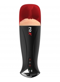 Телесный мастурбатор-вагина в черной колбе с вибрацией Fuck-O-Matic Pro XL - Pipedream - в Волжском купить с доставкой