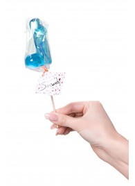 Голубой леденец в форме члена со вкусом блю кюрасао - 80 гр. - Sosuчki - купить с доставкой в Волжском