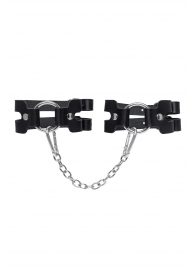 Черные кожаные оковы из двух ремешков - Pecado - купить с доставкой в Волжском