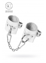 Белые мягкие кожаные наручники с люверсами - Pecado - купить с доставкой в Волжском