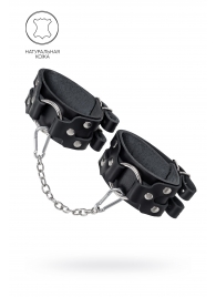Черные кожаные оковы с двумя ремешками - Pecado - купить с доставкой в Волжском