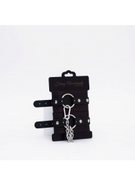 Черно-красные кожаные оковы - Crazy Handmade - купить с доставкой в Волжском