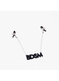Зажимы на соски с кожаной подвеской BDSM - Crazy Handmade - купить с доставкой в Волжском