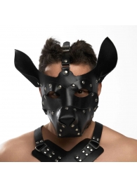 Черная кожаная маска «Собака» - Crazy Handmade - купить с доставкой в Волжском