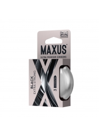 Черные утолщенные презервативы MAXUS Extra Strong с железным кейсом - 3 шт. - Maxus - купить с доставкой в Волжском