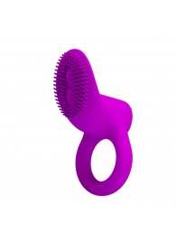 Лиловое эрекционное кольцо со стимулятором клитора с вибрацией - Baile - в Волжском купить с доставкой