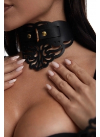 Фигурный чокер с узорами и золотистой фурнитурой - Crazy Handmade - купить с доставкой в Волжском