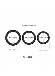 Набор из 3 черных эрекционных колец Stay Hard - Boys of Toys - в Волжском купить с доставкой