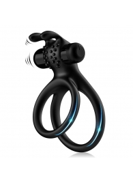 Черное эрекционное виброкольцо с подхватом мошонки Stay Hard - Boys of Toys - в Волжском купить с доставкой