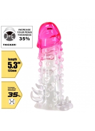 Прозрачно-розовая насадка на пенис Wilford - 13,5 см. - Baile - в Волжском купить с доставкой