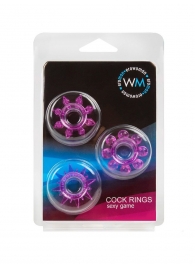 Набор из 3 лиловых эрекционных колец различной формы - Erowoman-Eroman - в Волжском купить с доставкой