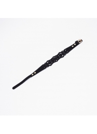 Черный ажурный чокер с золотистой фурнитурой - Crazy Handmade - купить с доставкой в Волжском