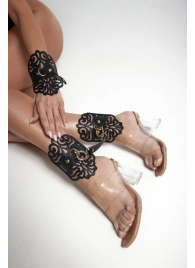 Черный фигурные оковы с золотистой фурнитурой - Crazy Handmade - купить с доставкой в Волжском