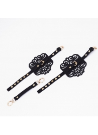 Черный фигурные оковы с золотистой фурнитурой - Crazy Handmade - купить с доставкой в Волжском