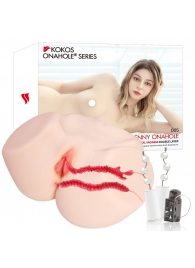 Мастурбатор-полуторс с двойным слоем материала и вибрацией Jenny Onahole Real Vagina - KOKOS - в Волжском купить с доставкой