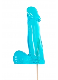 Голубой леденец в форме члена со вкусом блю кюрасао - 173 гр. - Sosuчki - купить с доставкой в Волжском