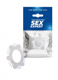 Эластичное эрекционное кольцо с шипиками и шариками - Sex Expert - в Волжском купить с доставкой