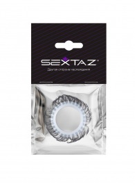 Эластичное эрекционное колечко с черными «ресничками» - Sextaz - в Волжском купить с доставкой